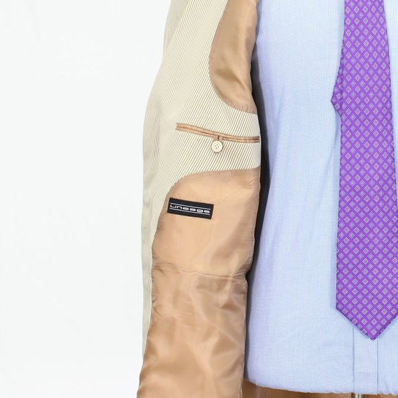 Lineage 46L 36x30 Beige Striped 3-Button Suit R315 - Picture 11 of 15